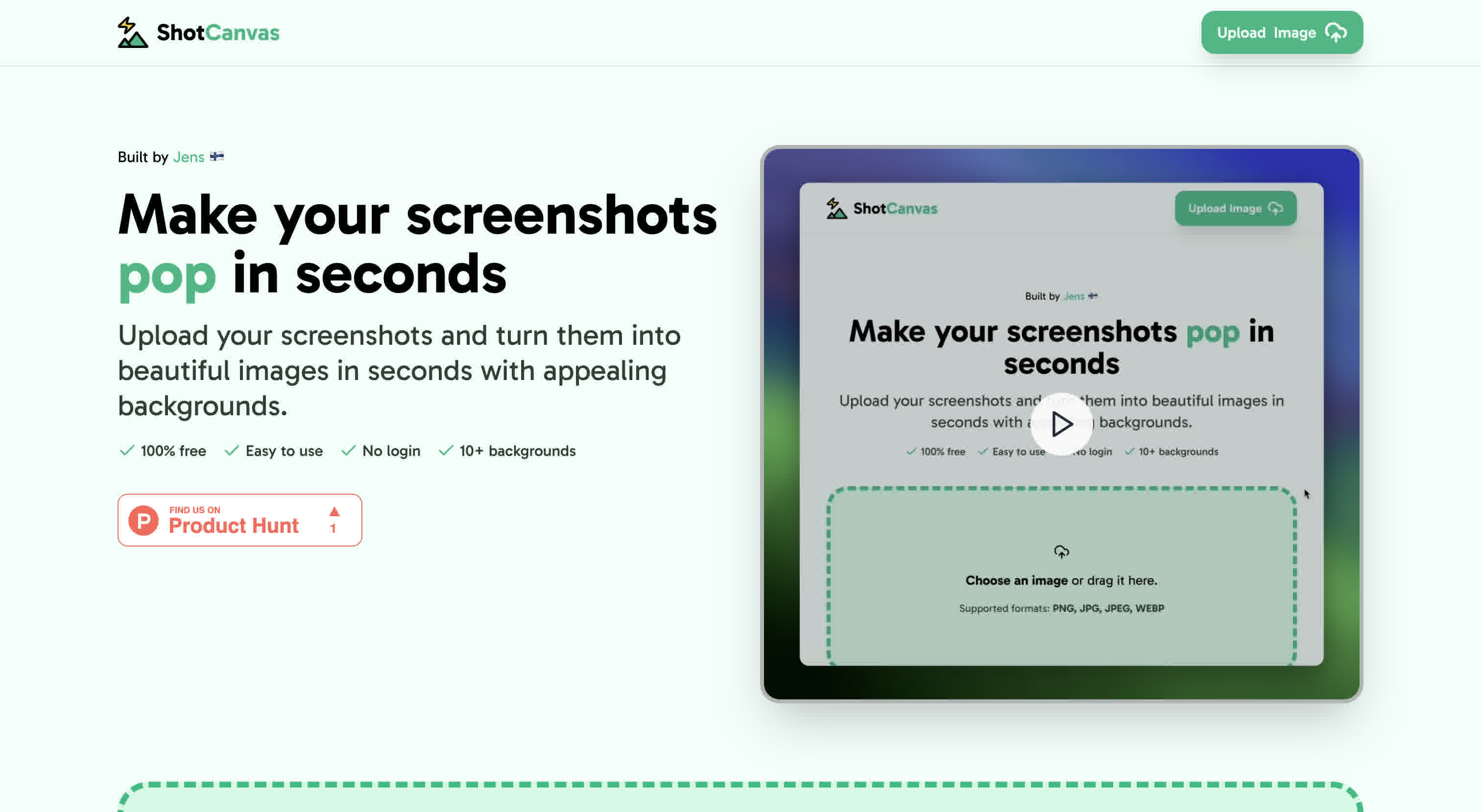Show HN: I built a free tool to make screenshots look way better